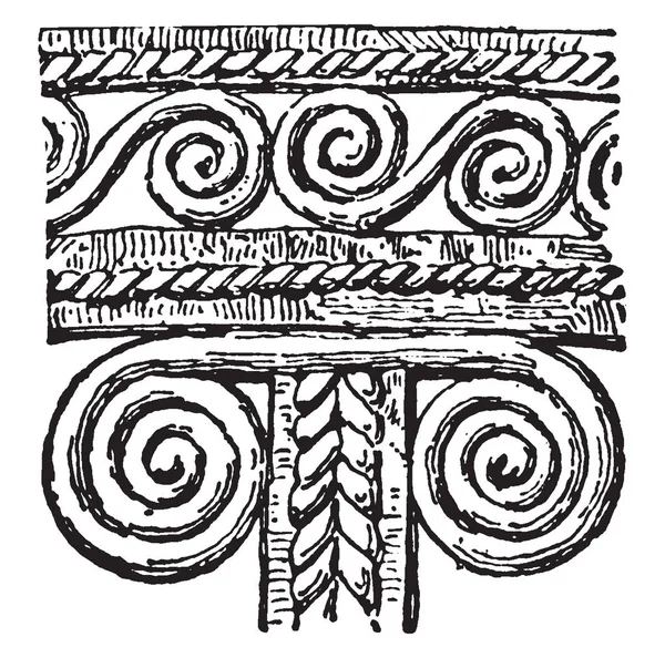 Mycenaean Decoration Est Enroulement Bande Dessin Ligne Vintage Illustration Gravure — Image vectorielle