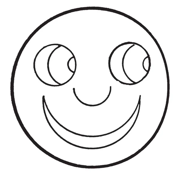 Счастливое Лицо Этом Снимке Винтажный Рисунок Линии Завораживающая Иллюстрация — стоковый вектор