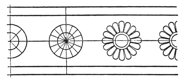 Antikes Bronzeschild Rosettenband Ist Ein Kleines Blumenmuster Ist Ein Amerikanisches — Stockvektor