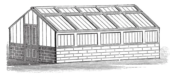 Esta Ilustração Representa Span Roofed Orchard House Que Usado Para —  Vetores de Stock