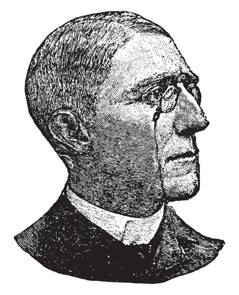 James Riley 1849 1916 Fue Escritor Poeta Autor Estadounidense Dibujo — Vector de stock