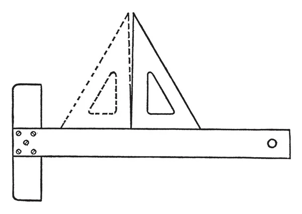 Prueba Precisión Del Triángulo Usando Cuadrado Dibujando Una Línea Perpendicular — Vector de stock