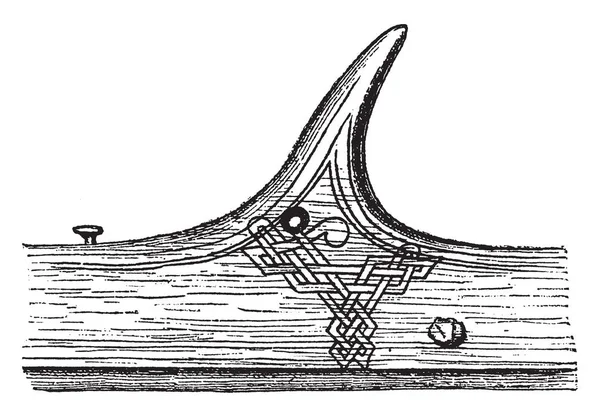 Rowlock Est Une Attelle Qui Attache Une Rame Bateau Dessin — Image vectorielle