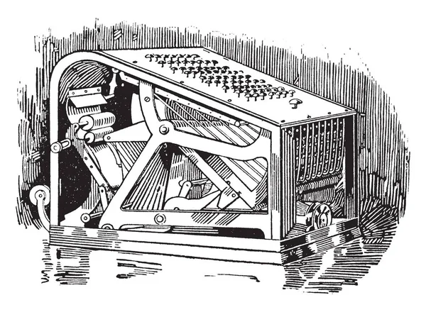 Ilustracja Reprezentuje Dodawanie Maszyny Było Urządzenie Służące Obliczeń Vintage Rysowania — Wektor stockowy