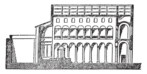 Basílica Nombre Aplicó Las Iglesias Cristianas Plan Construcción Convirtió Menos — Archivo Imágenes Vectoriales