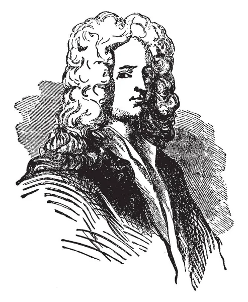 Joseph Addison 1672 1719 Fue Ensayista Poeta Político Inglés Ilustración — Archivo Imágenes Vectoriales