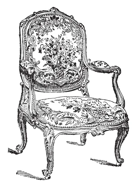 Louis Cinco Cadeira Vintage Gravada Ilustração Enciclopédia Industrial Lami 1875 —  Vetores de Stock