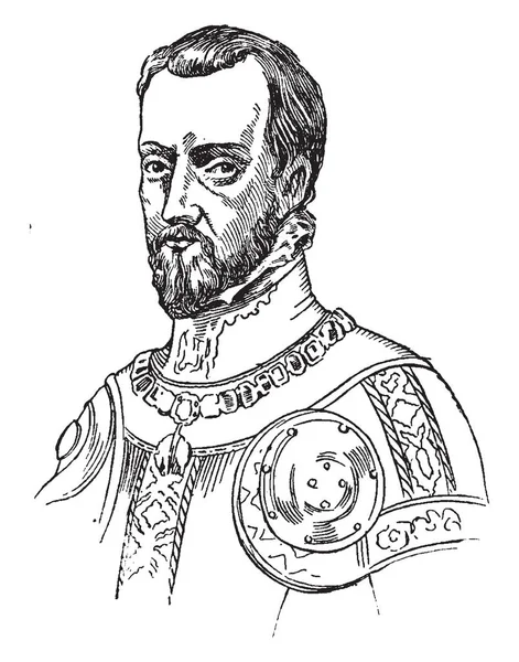 Philippe 1527 1598 Était Roi Espagne Roi Portugal Dessin Trait — Image vectorielle