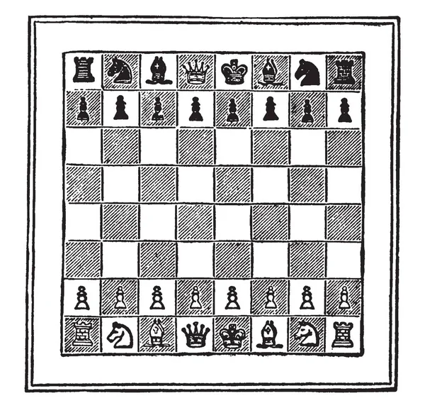 Винтажный Стиль Иллюстрация Шахматной Доски Цифрами — стоковый вектор