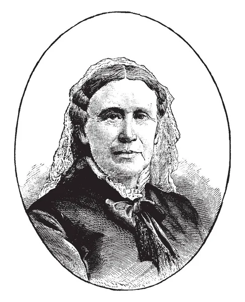 アニー Wittenmeyer 1827 1900 彼女がアメリカの社会改革と女性のキリスト教矯風会 ビンテージの線描画や彫刻図の最初の大統領 — ストックベクタ