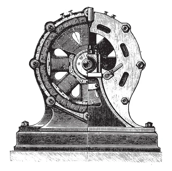 Máquina División Gram Ilustración Grabada Vintage Enciclopedia Industrial Lami 1875 — Archivo Imágenes Vectoriales