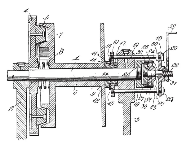 Cette Illustration Représente Embrayage Friction Dessin Ligne Vintage Une Illustration — Image vectorielle