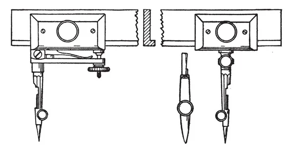 Променевий Компас Подовжувальної Планки Може Малювати Він Складається Горизонтального Стрижня — стоковий вектор