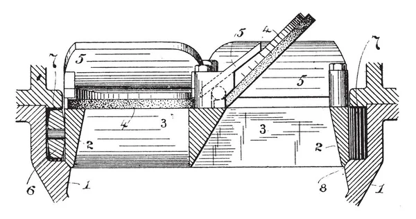 Esta Ilustración Representa Función Trabajo Válvula Mecánica Dibujo Línea Vintage — Vector de stock