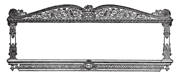 Украшенный Баннер Имеют Королевский Узор Этом Дизайне Винтажные Линии Рисунок — стоковый вектор