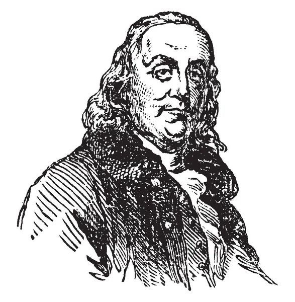 Benjamin Franklin 1706 1790 Fue Polímata Autor Impresor Político Inventor — Vector de stock