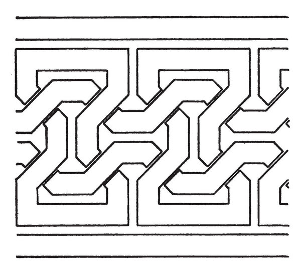 Simple Moorish Interlacement Band - это античный дизайн, это очень простой, винтажный рисунок линии или завивка
.