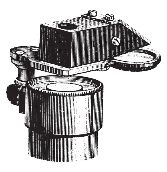 Lucida Nachet Adopted Microscope Vintage Engraved Illustration Industrial Encyclopedia Lami — Stock Vector