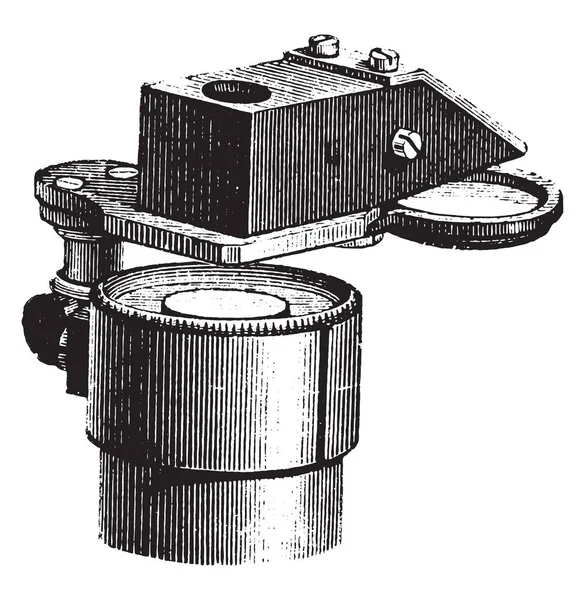 Lucida Nachet Adoptado Bajo Microscopio Ilustración Grabada Vintage Enciclopedia Industrial — Archivo Imágenes Vectoriales