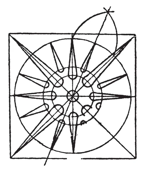 Pannello Quadrato Greco Trova Sul Cofano Del Soffitto Propylaea Disegno — Vettoriale Stock