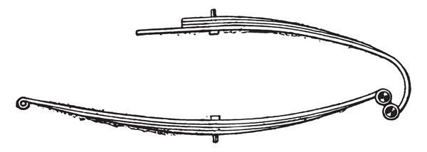 半弹簧夹 带步枪和双筒望远镜 复古镌刻插图 工业百科全书 1875 — 图库矢量图片