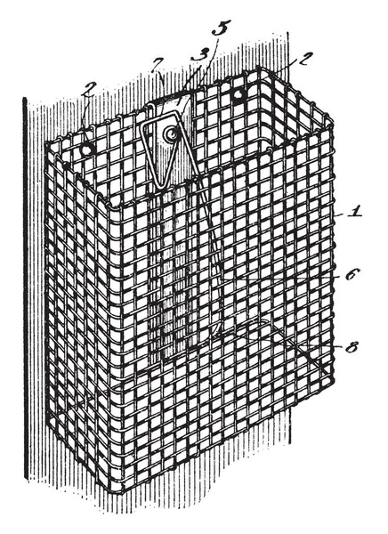 Diese Abbildung Stellt Einen Käfig Briefkasten Dar Dem Ein Kasten — Stockvektor