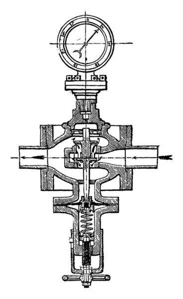 Steam Heating East Bavarian Annex Vintage Engraved Illustration Industrial Encyclopedia — Stock Vector