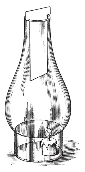 Este Diagrama Representa Experimento Ventilação Desenho Linha Vintage Ilustração Gravura — Vetor de Stock