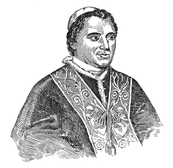 教皇ピウス 1792 1878 彼は最長 現カトリック教会 ビンテージの線描画や彫刻イラストの歴史の中で教皇に選出され — ストックベクタ