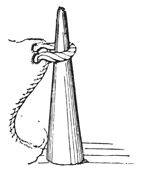 Установка Fid Конический Штифт Твердой Древесины Длиной Дюймов Рисунок Винтажной — стоковый вектор