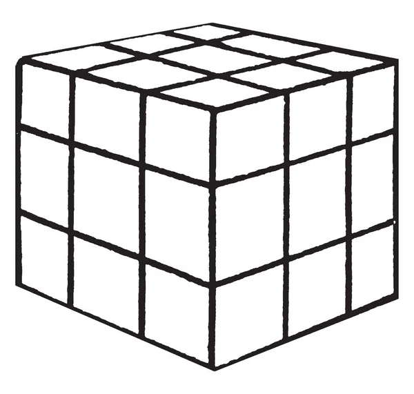 Cubeor Dividido Froebel Vinte Sete Cubos Menores Incentivar Criatividade Desenho — Vetor de Stock