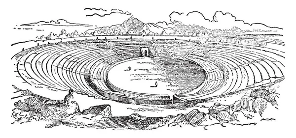 Anfiteatro Pompeiano Antica Città Pompei Luogo All Aperto Utilizzato Intrattenimento — Vettoriale Stock