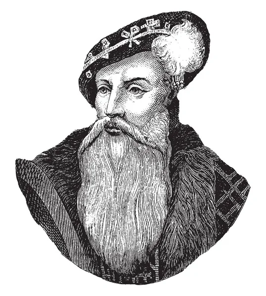 Gustavus Ben Sveç Kralı 1496 1560 Papaz 1523 Sveç 1560 — Stok Vektör