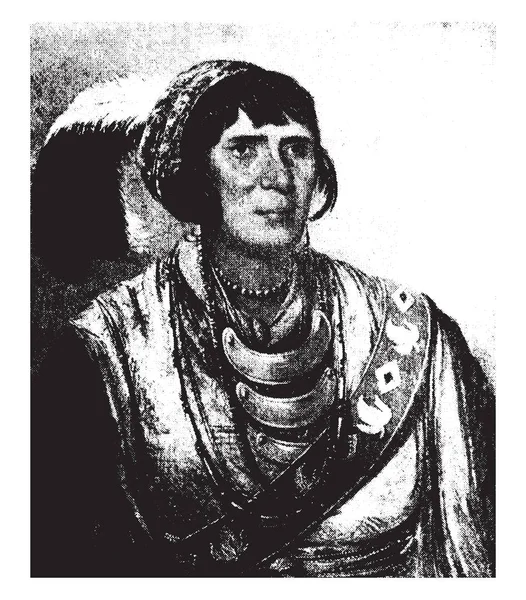 Osceola 1804 1838 플로리다 빈티지 그림에서 Seminole의 영향력 지도자 이었다 — 스톡 벡터