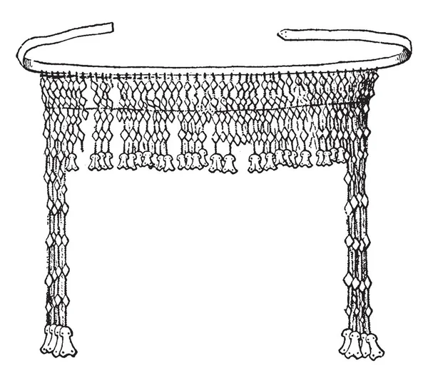 Diadème Fixé Ensemble Arrière Avec Fil Torsadé Mince Dessin Ligne — Image vectorielle