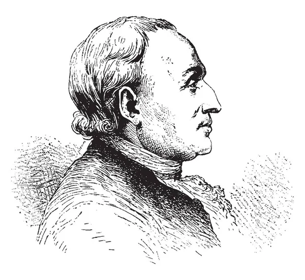 Diderot Fue Filósofo Francés Crítico Arte Escritor Dibujo Líneas Vintage — Vector de stock