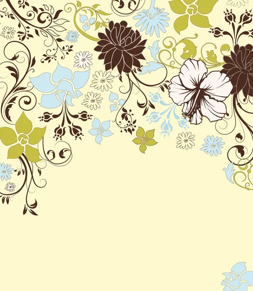 Ilustración Vectorial Papel Tapiz Con Elementos Florales — Vector de stock