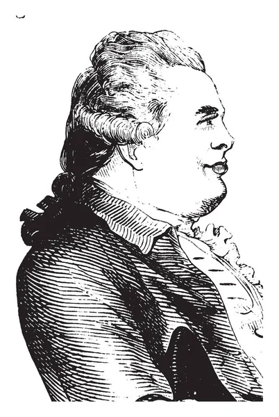 フレデリックは 主北伯ギルフォードの 1732 1792 1770 年から 1782 年にイギリスの首相 ビンテージの線描画や彫刻イラスト — ストックベクタ