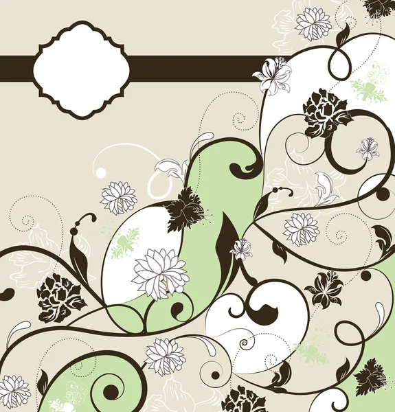 Vektor Hintergrund Mit Vintage Floralen Ornamenten — Stockvektor