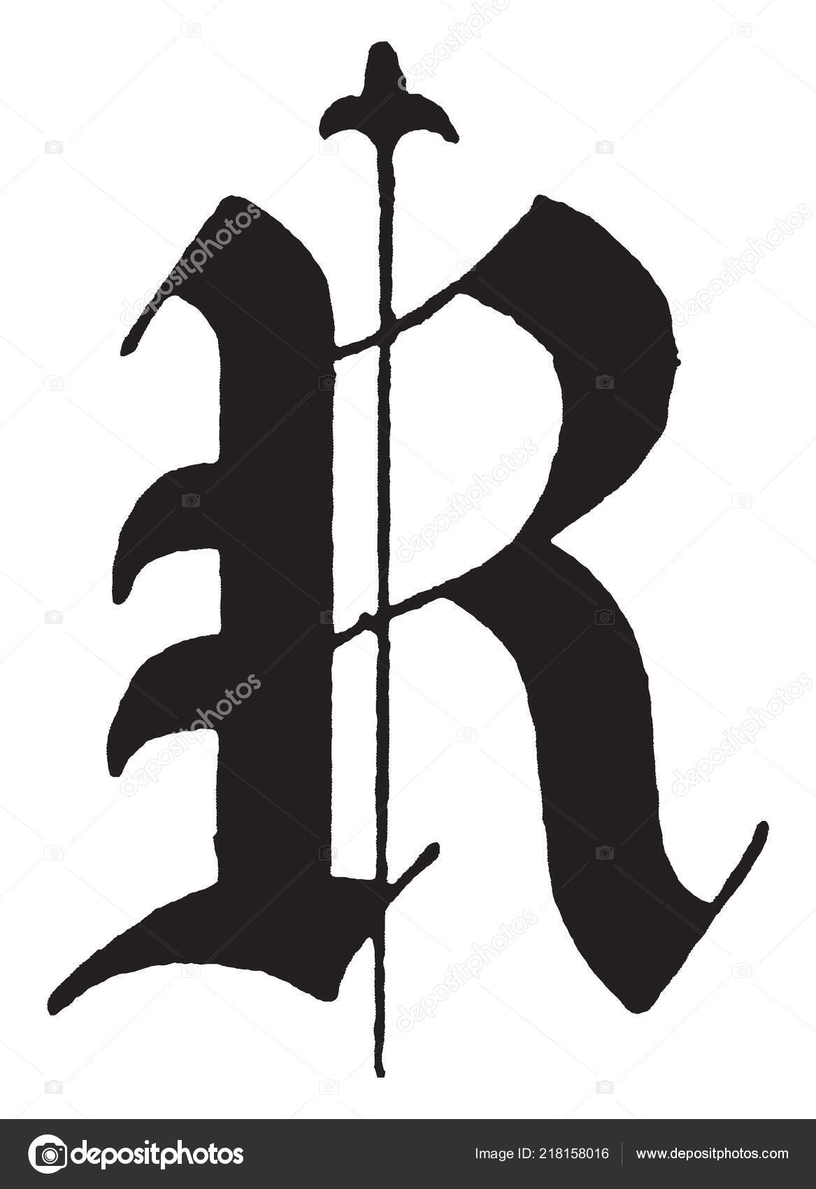 Gammal Engelska Bokstaven Fancy Text Vintage Linje Ritning Eller Gravyr —  stockvektor av ©Morphart 218158016, image size:1167x1700