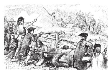 A battle of the American Revolution named after Bunker hill,vintage line drawing or engraving illustration. clipart
