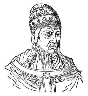 Saint Boniface, c. 675-754 reklam, Germania, ilk Mainz Başpiskoposu ve Almanlar, vintage çizgi çizme veya oyma illüstrasyon Havari koruyucu azizi biriydi