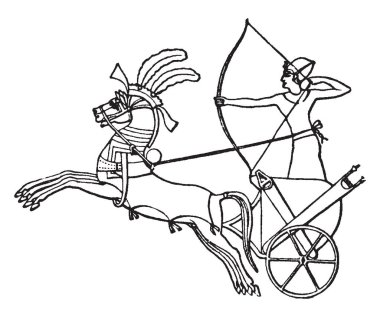 Mısır savaş savaş arabası kesinlikle ulaşım, vintage çizgi çizme veya oyma çizim modunu oldu.