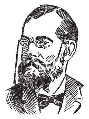 Robert Koch, 1843-1910, Yahudi asıllı Alman tıbbi ve öncü mikrobiyolog, şarbon basili, vintage çizgi çizme veya oyma illüstrasyon onun keşfi için ünlü olduğunu