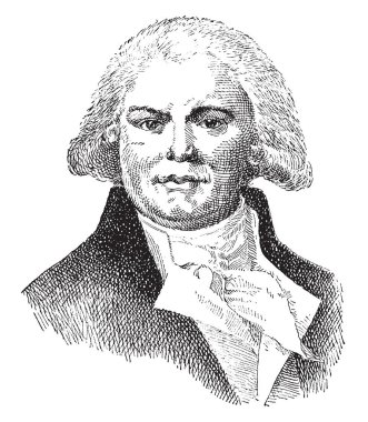 Danton, 1759-1794, o önde gelen isimlerinden, Fransız Devrimi, kamu güvenliği, vintage çizgi çizme veya oyma illüstrasyon Komitesi ilk başkanı olarak ünlü erken evrelerinde yapıldı.