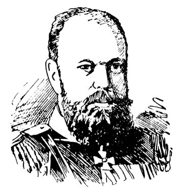 Alexander III, 1845-1894, 1894 1881 Rusya İmparatoru, aynı zamanda Polonya, vintage çizgi çizme veya oyma illüstrasyon kral oldu