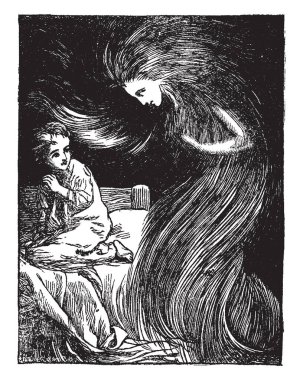 Bir ahşap oyma, vintage çizgi çizme veya oyma illüstrasyon Kuzey rüzgarı arkasında olduğunu.