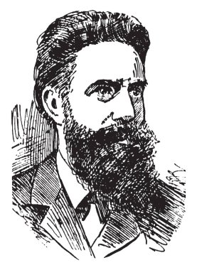 Wilhelm Rntgen, 1845-1923, o bir Alman makine mühendisi ve üretilen ve bir dalga boyu, vintage çizgi çizme veya oyma illüstrasyon elektromanyetik radyasyon tespit fizikçi oldu