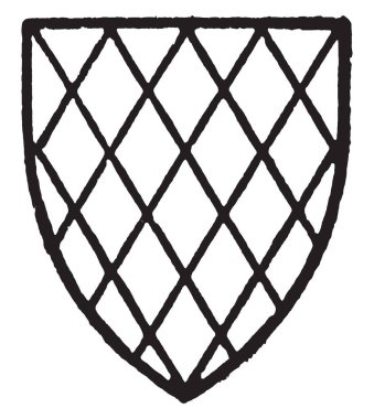 Fitzwilliam çap Lozengy gümüş ve gules, çizim veya şekil oyma vintage çizgi.