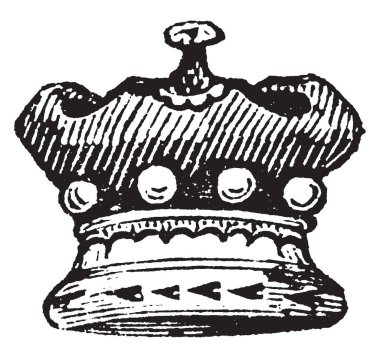 Bir küçük taç, vintage çizgi çizme veya oyma illüstrasyon Baron Coronet olduğunu.